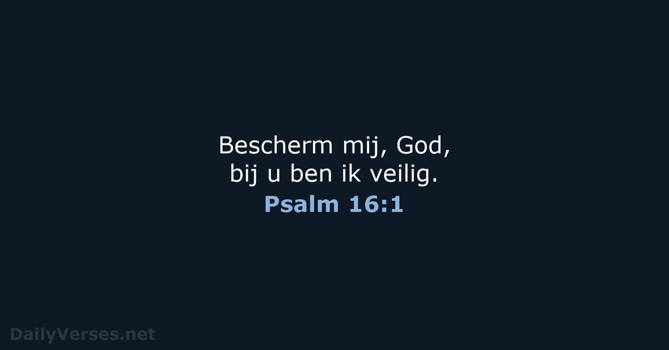 Bescherm mij, God, bij u ben ik veilig. Psalm 16:1