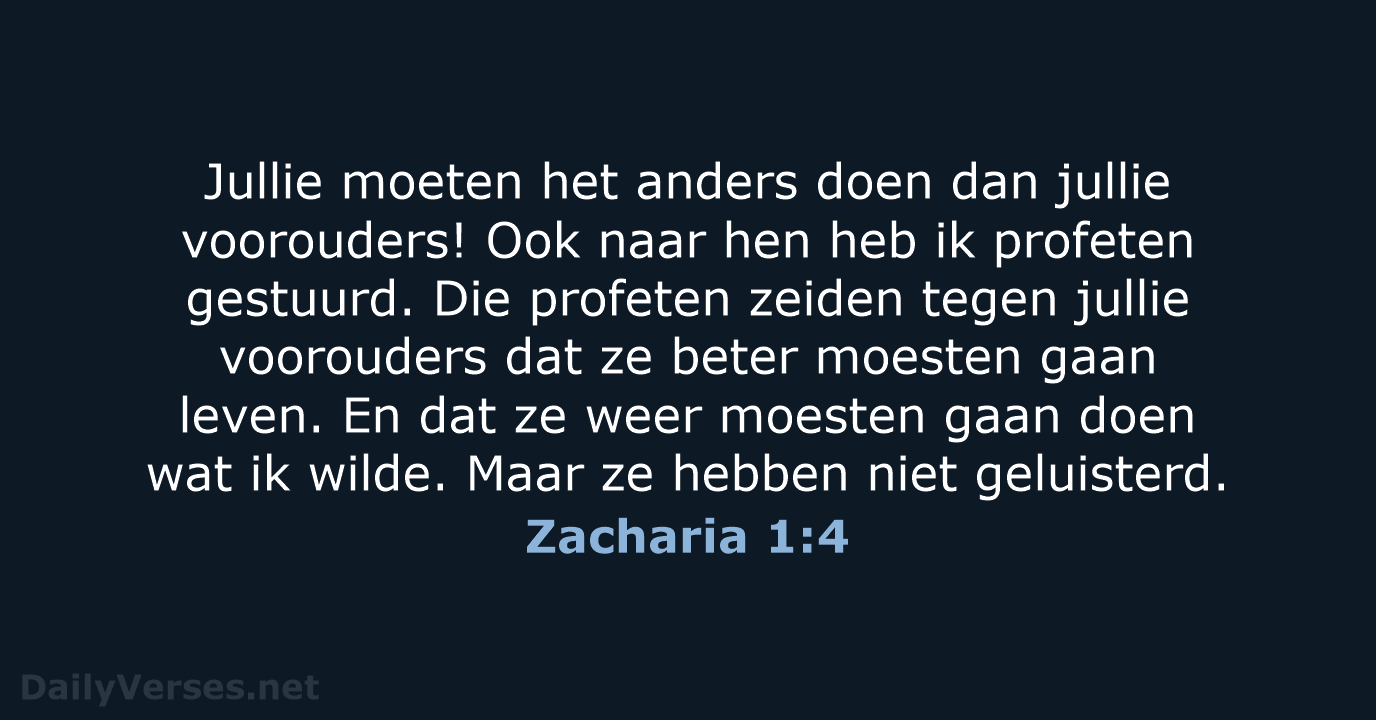 Zacharia 1:4 - BGT