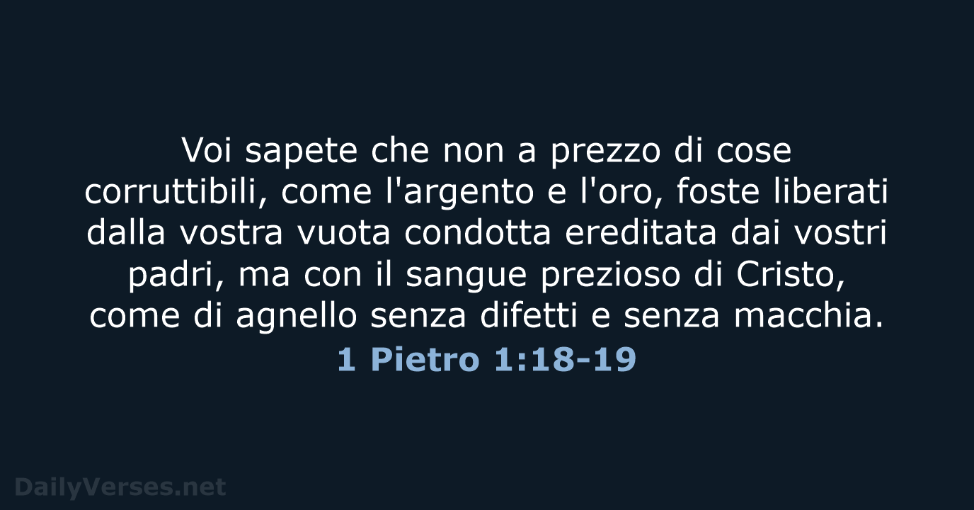 1 Pietro 1:18-19 - CEI