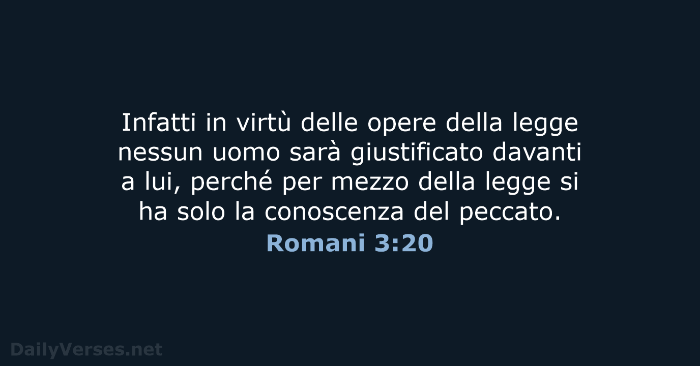 Romani 3:20 - CEI