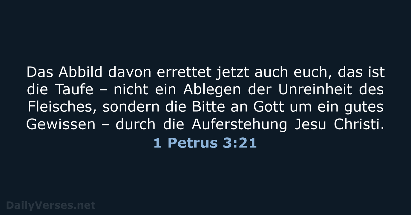 1 Petrus 3:21 - ELB