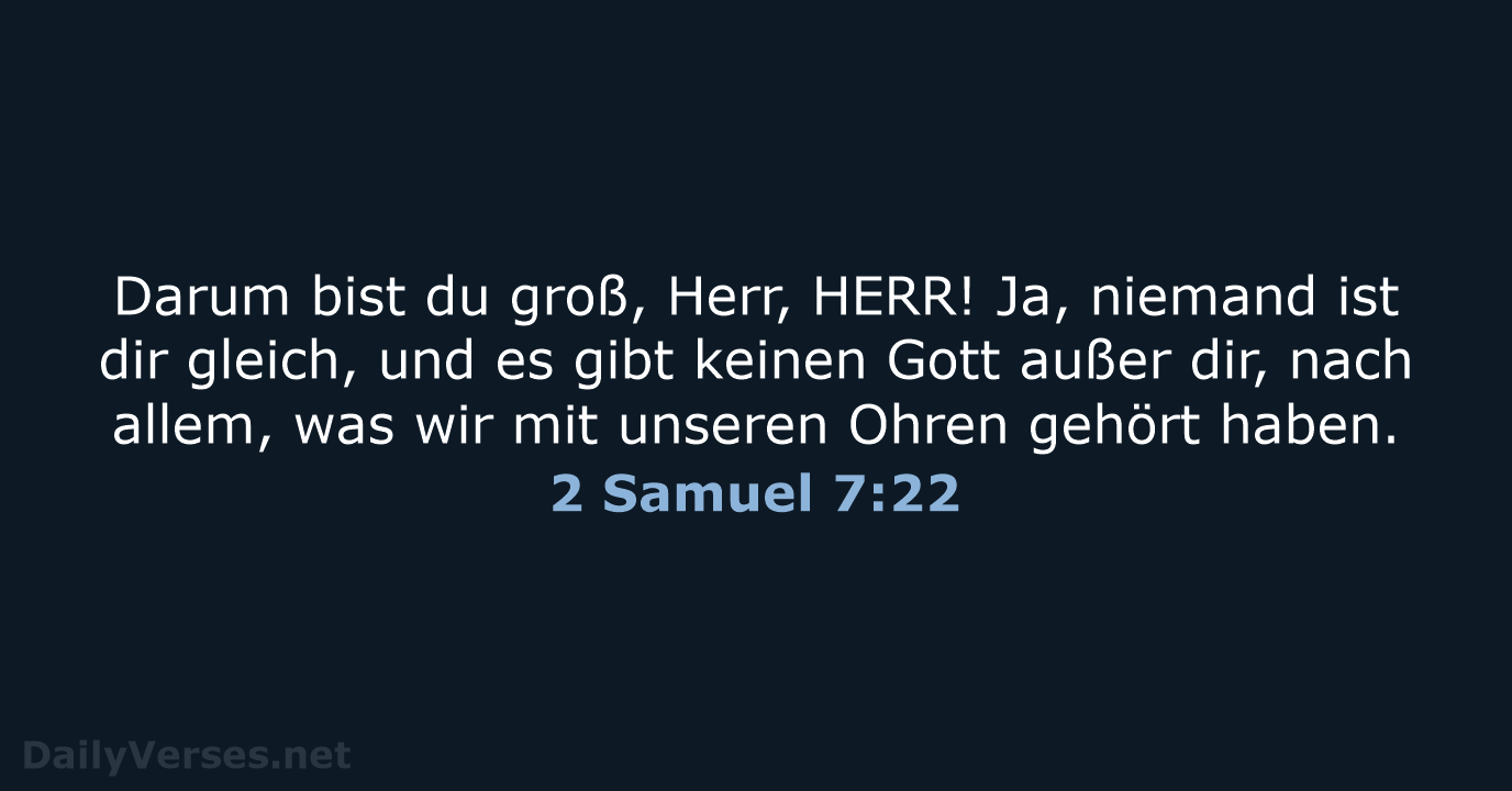 2 Samuel 7:22 - ELB