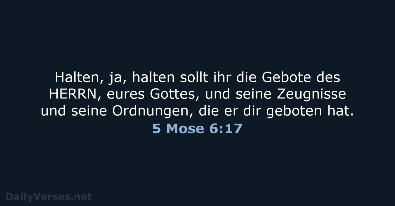 5 Mose 6:17 - ELB
