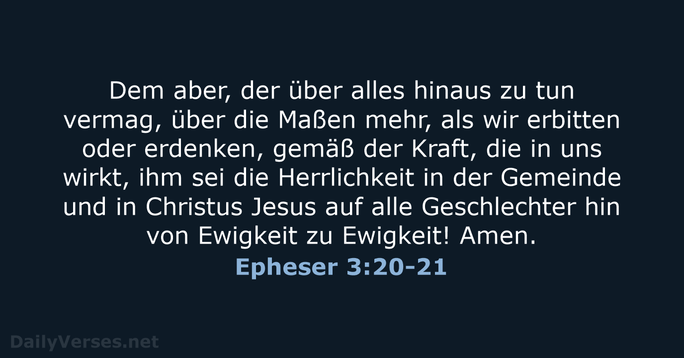 Epheser 3:20-21 - ELB