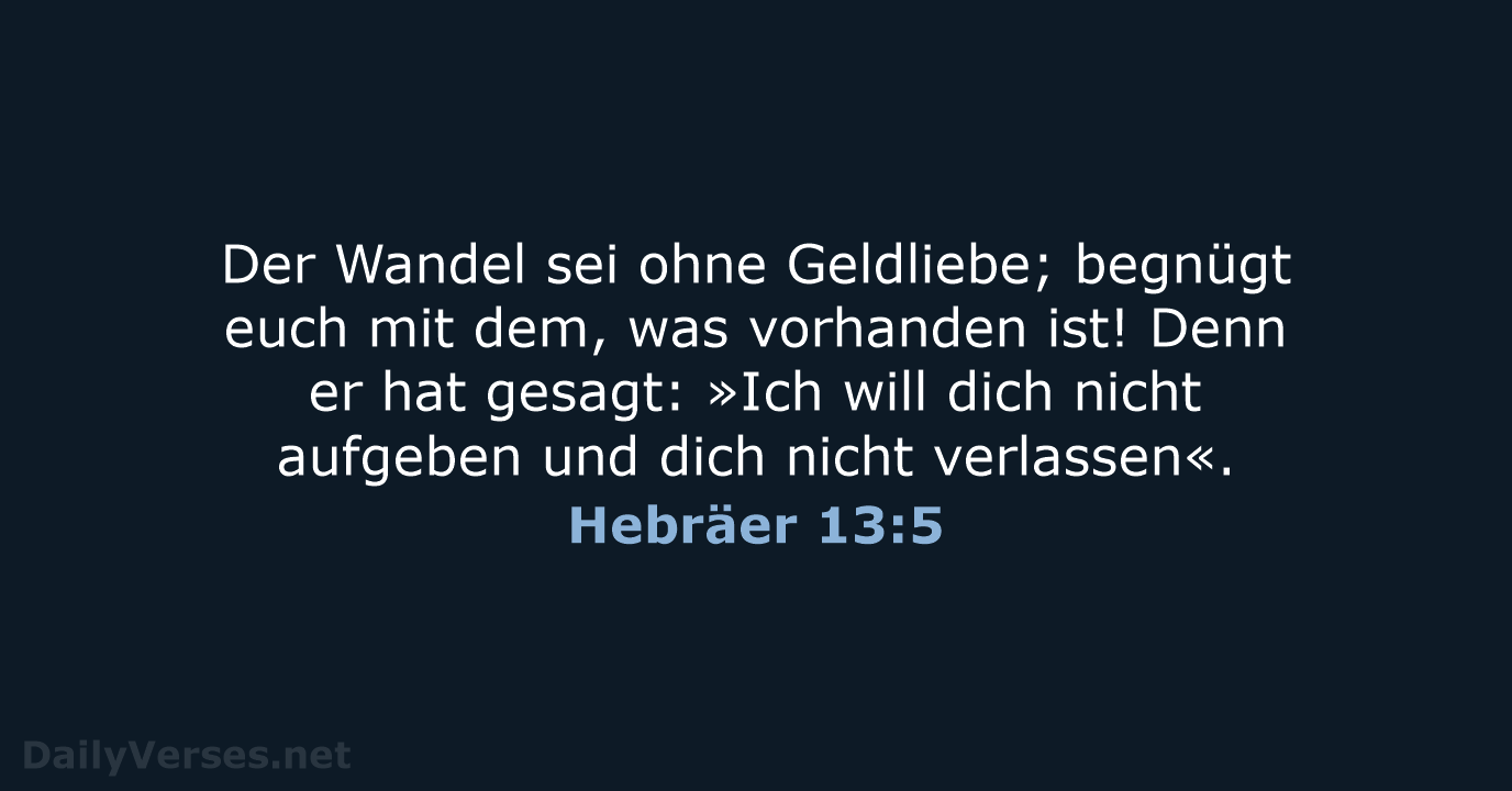 Hebräer 13:5 - ELB