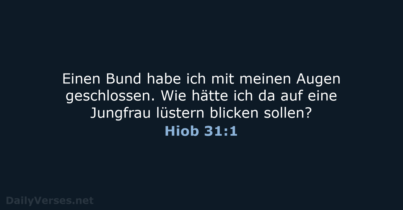 Hiob 31:1 - ELB