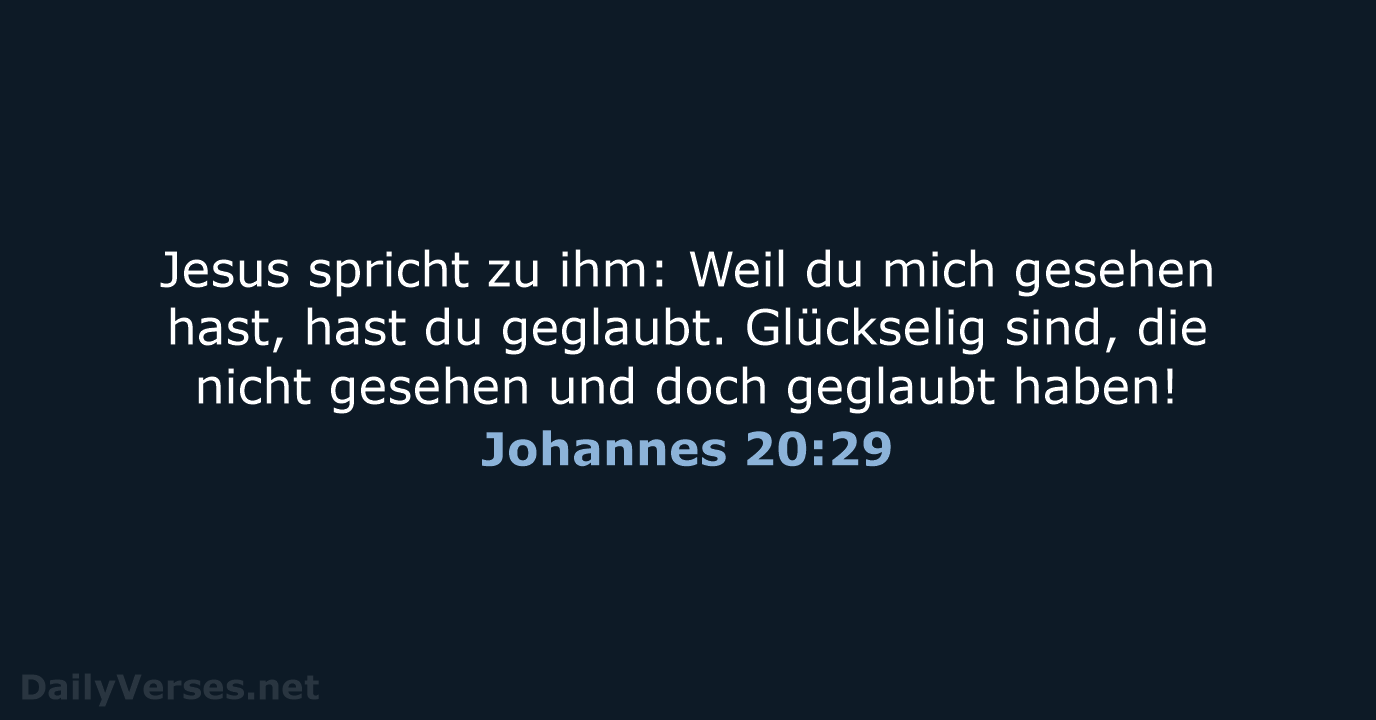Johannes 20:29 - ELB