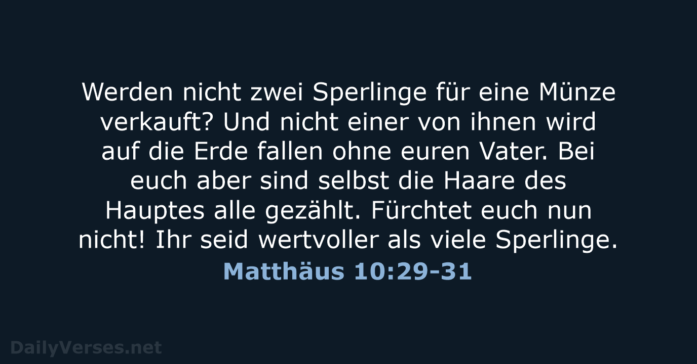 Matthäus 10:29-31 - ELB