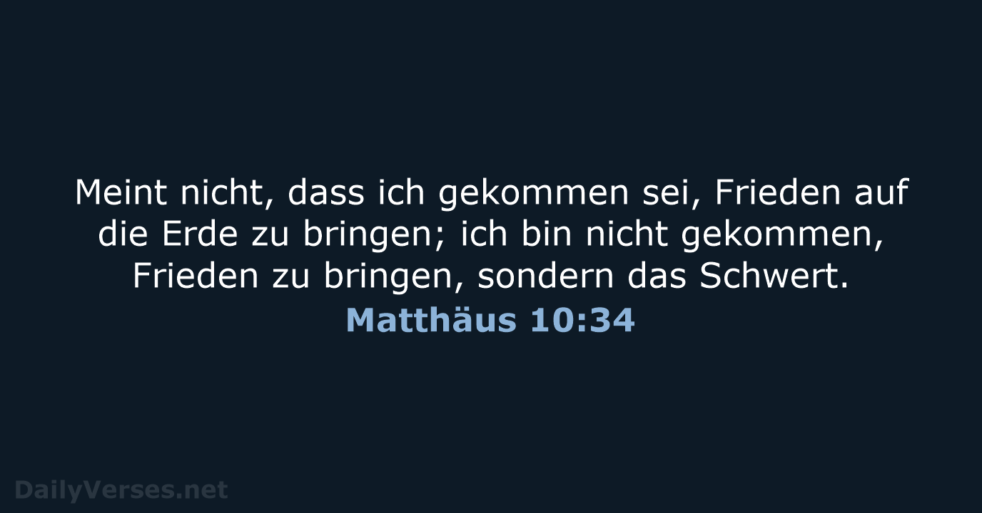 Matthäus 10:34 - ELB