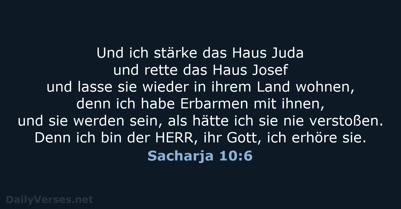 Sacharja 10:6 - ELB
