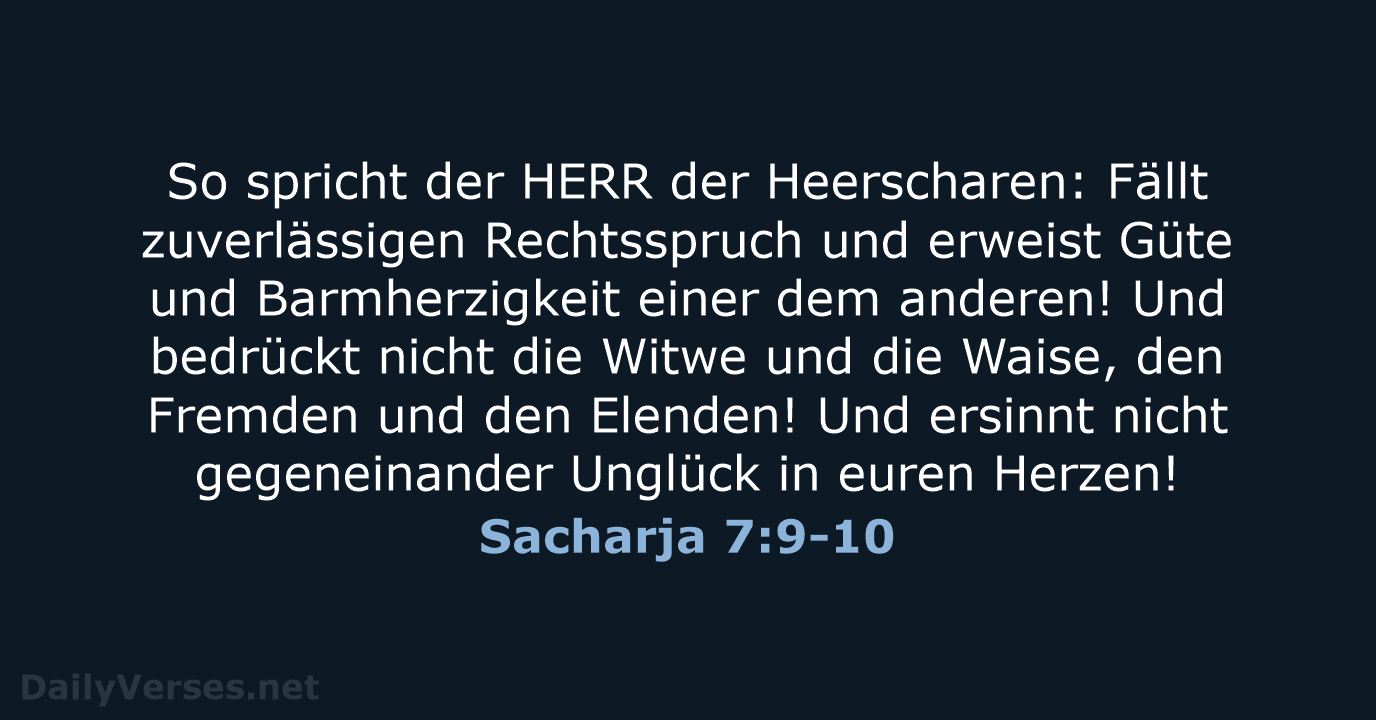 Sacharja 7:9-10 - ELB