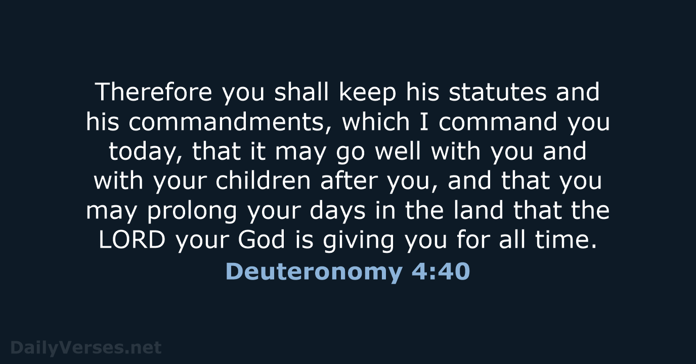 Deuteronomy 4:40 - ESV