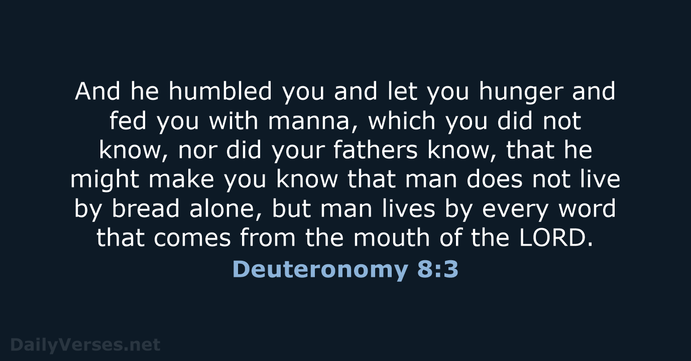 Deuteronomy 8:3 - ESV