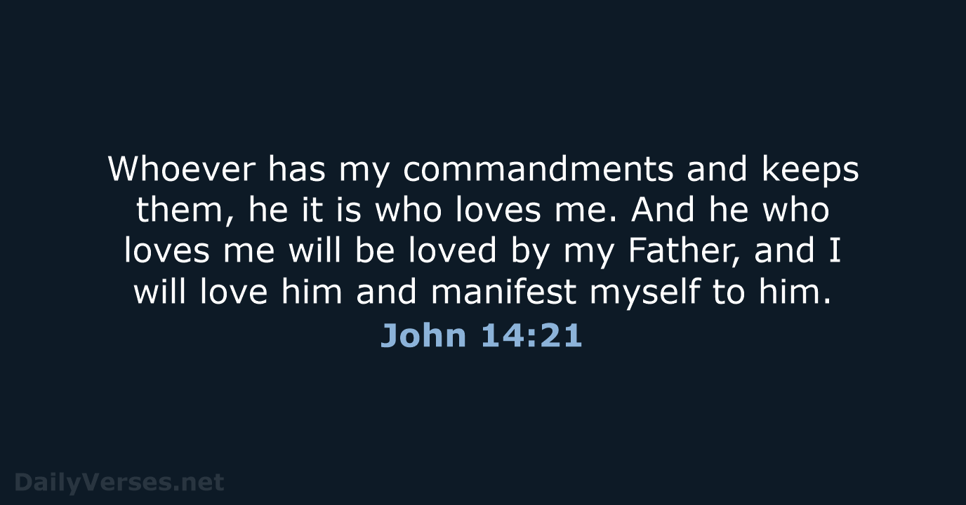 Whoever has my commandments and keeps them, he it is who loves… John 14:21