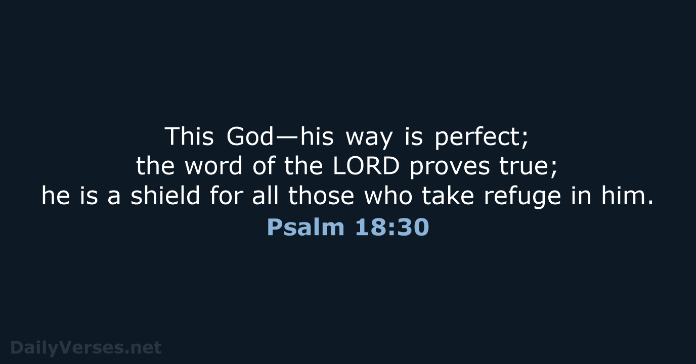 This God—his way is perfect; the word of the LORD proves true… Psalm 18:30