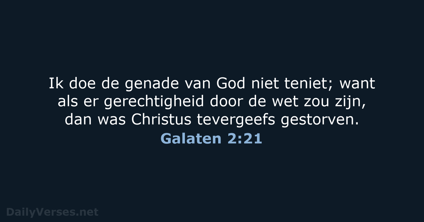Galaten 2:21 - HSV