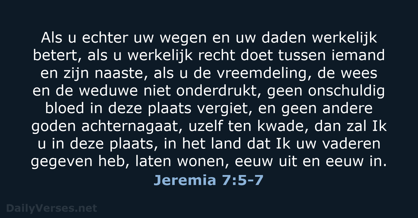 Jeremia 7:5-7 - HSV