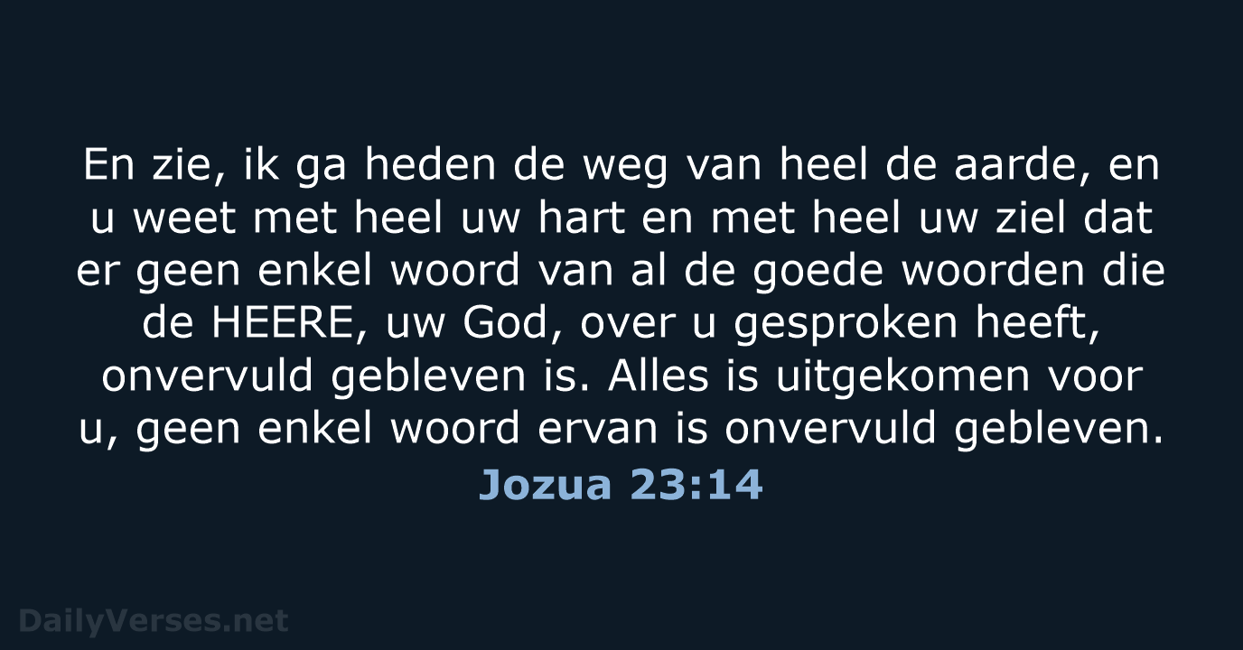 Jozua 23:14 - HSV