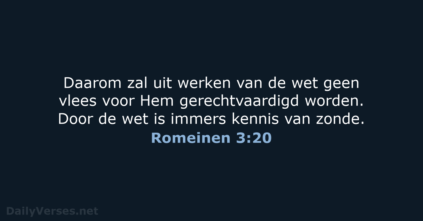Romeinen 3:20 - HSV