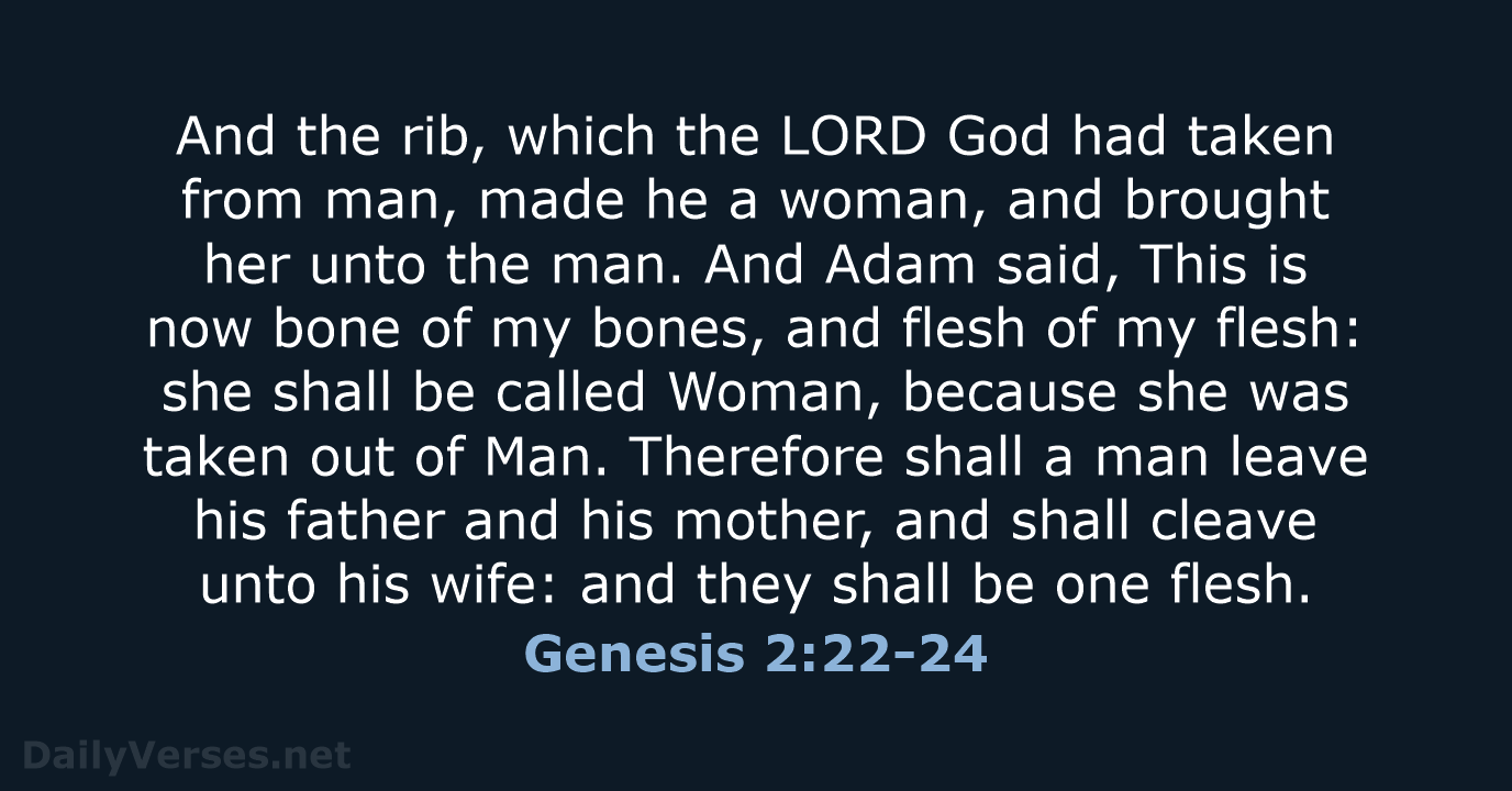 Genesis 2:22-24 - KJV