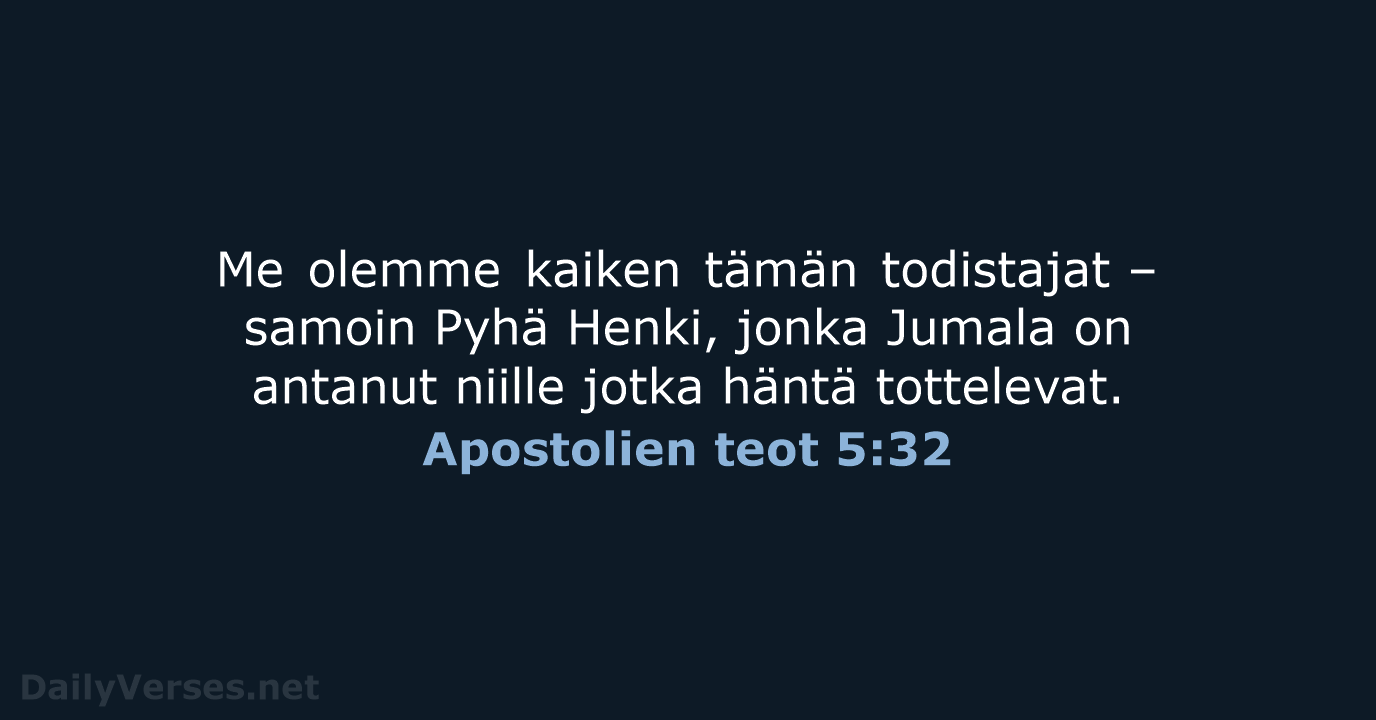 Apostolien teot 5:32 - KR92