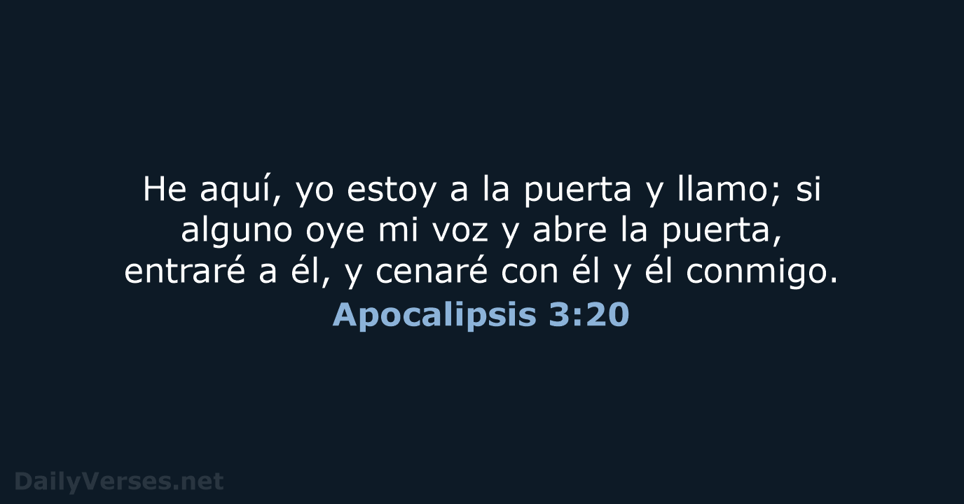 Apocalipsis 3:20 - LBLA