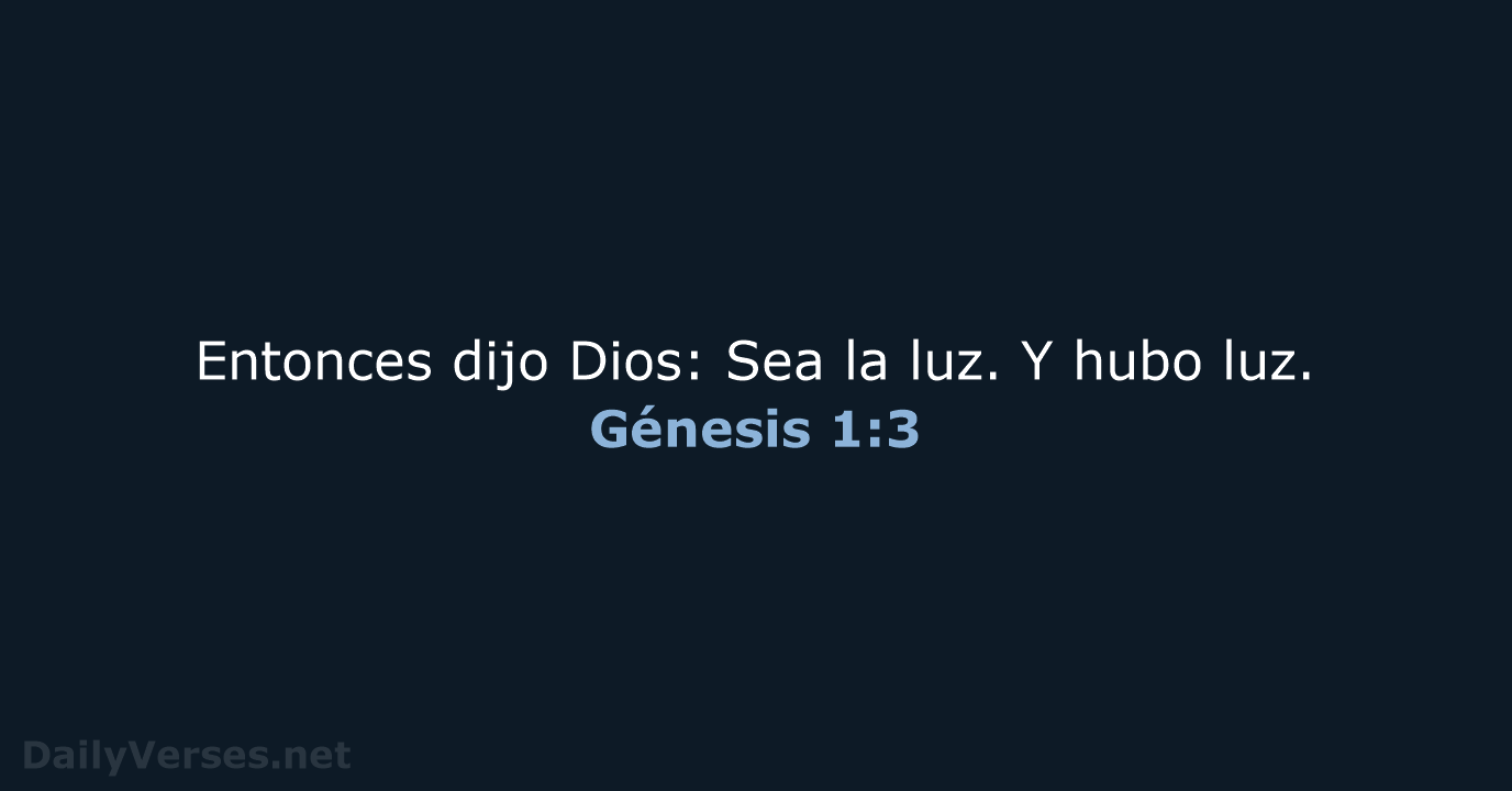 Génesis 1:3 - LBLA