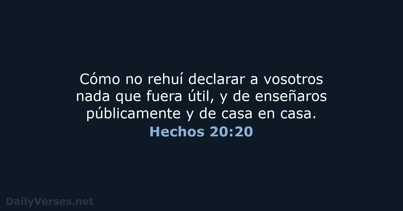 Hechos 20:20 - LBLA