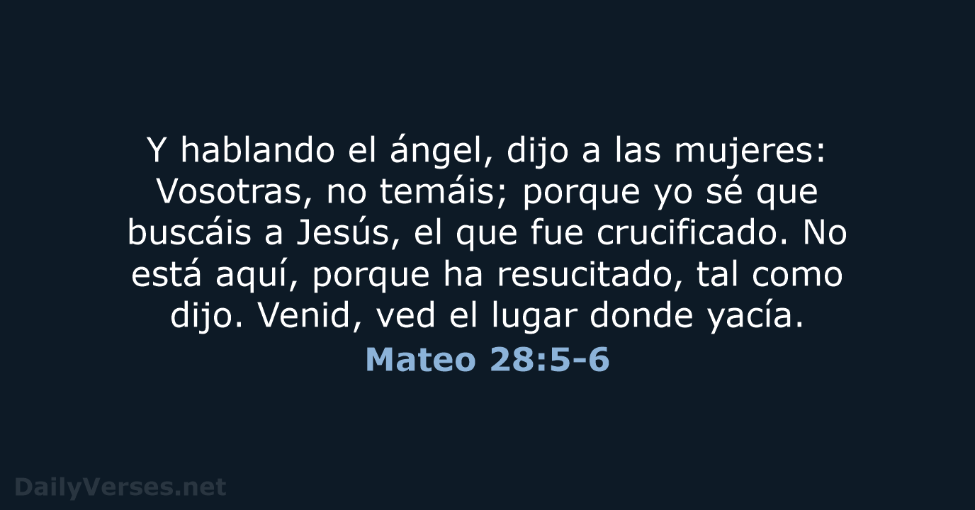 Mateo 28:5-6 - LBLA