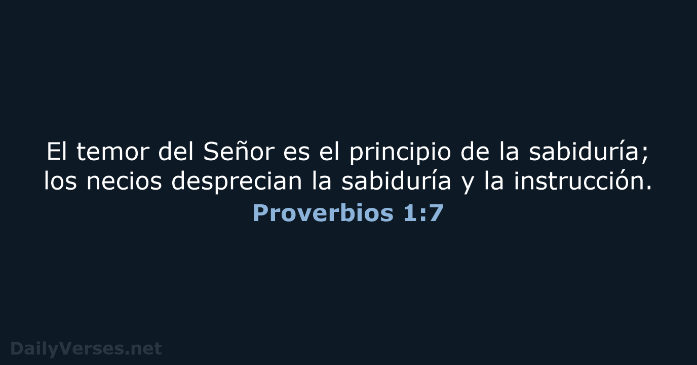 Proverbios 1:7 - LBLA