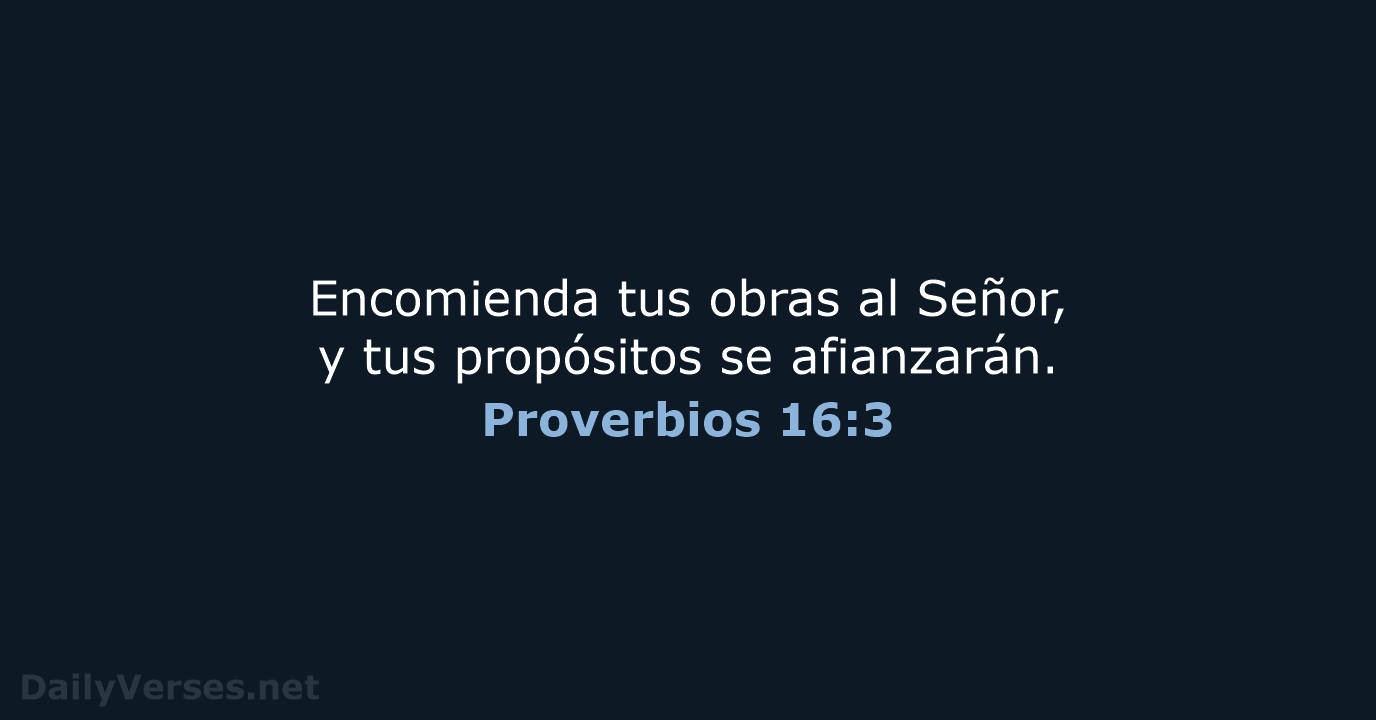 Proverbios 16:3 - LBLA