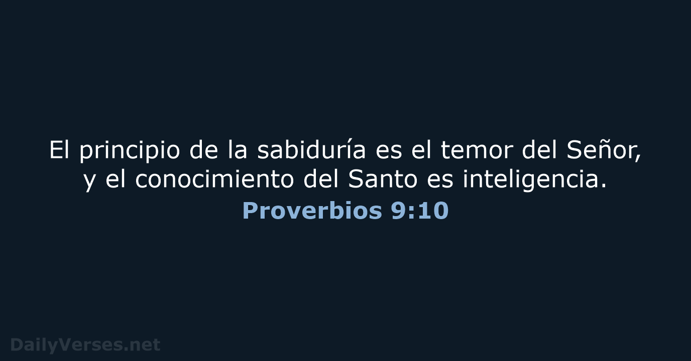 Proverbios 9:10 - LBLA