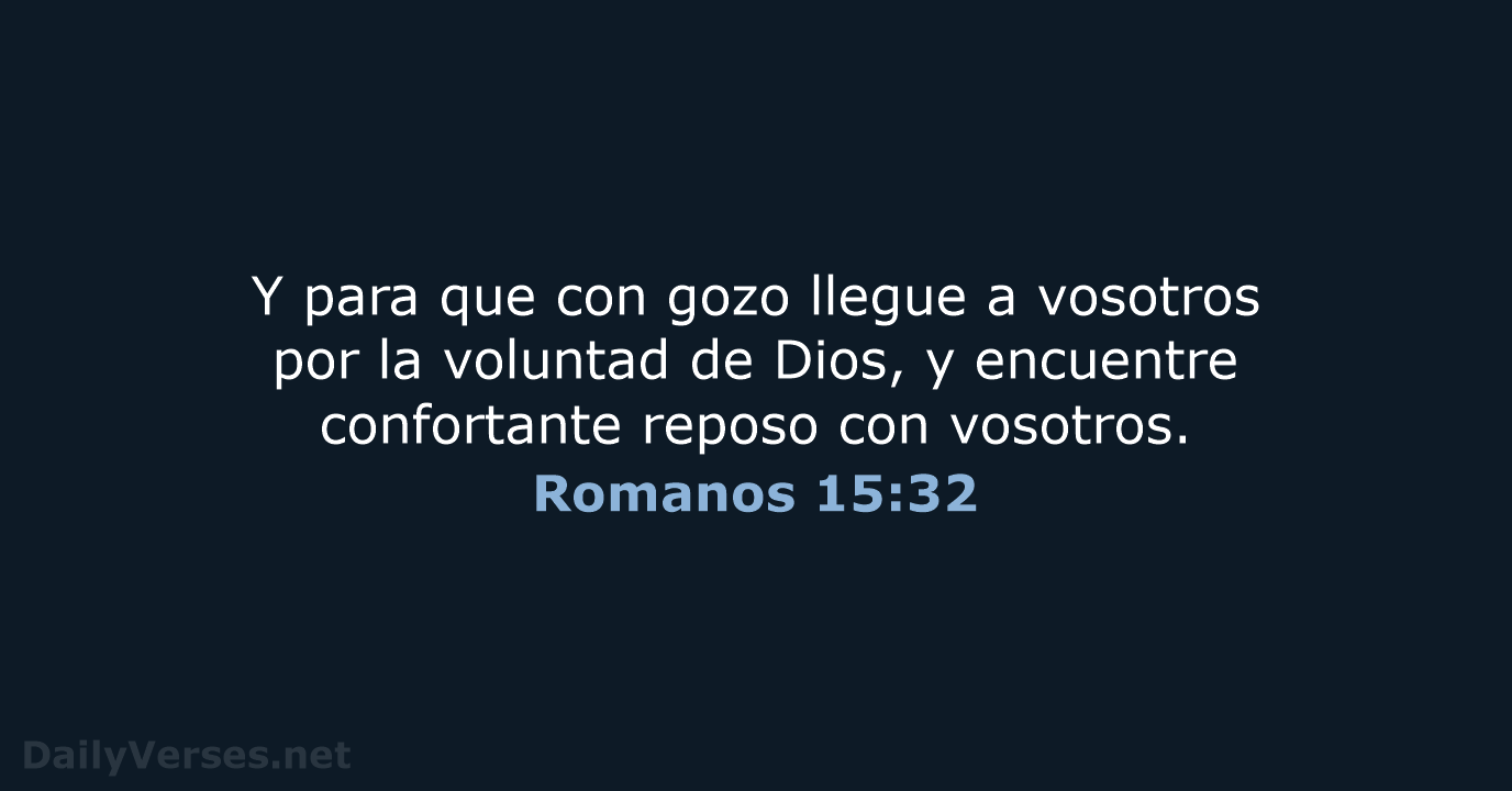 Romanos 15:32 - LBLA