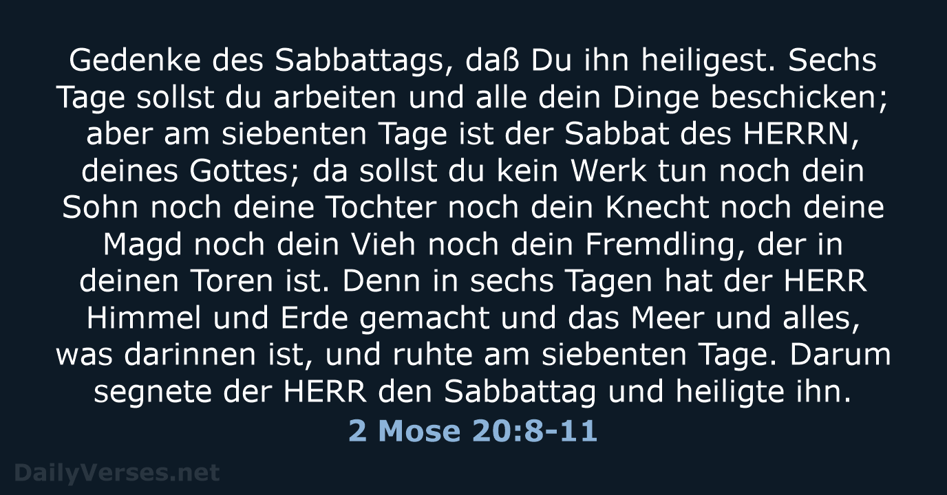 2 Mose 20:8-11 - LU12