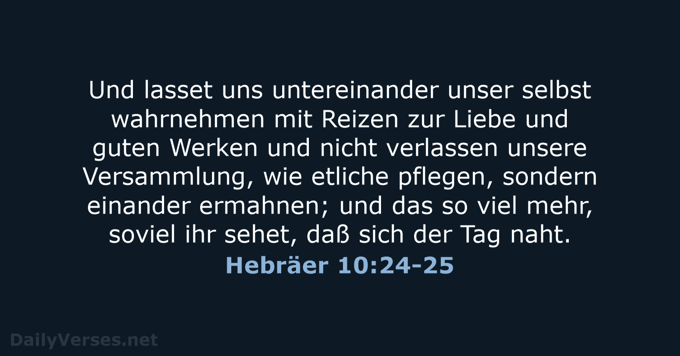 Hebräer 10:24-25 - LU12