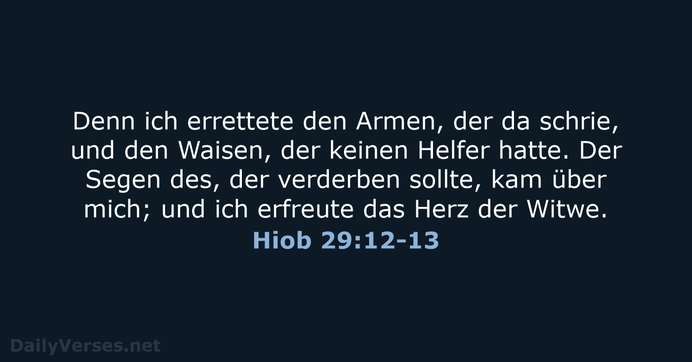 Hiob 29:12-13 - LU12