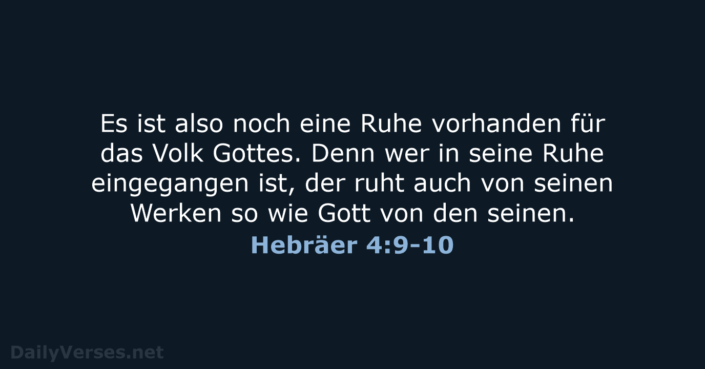 Hebräer 4:9-10 - LUT