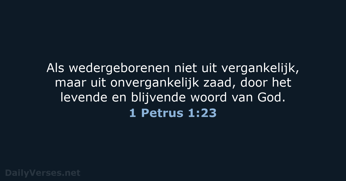 1 Petrus 1:23 - NBG