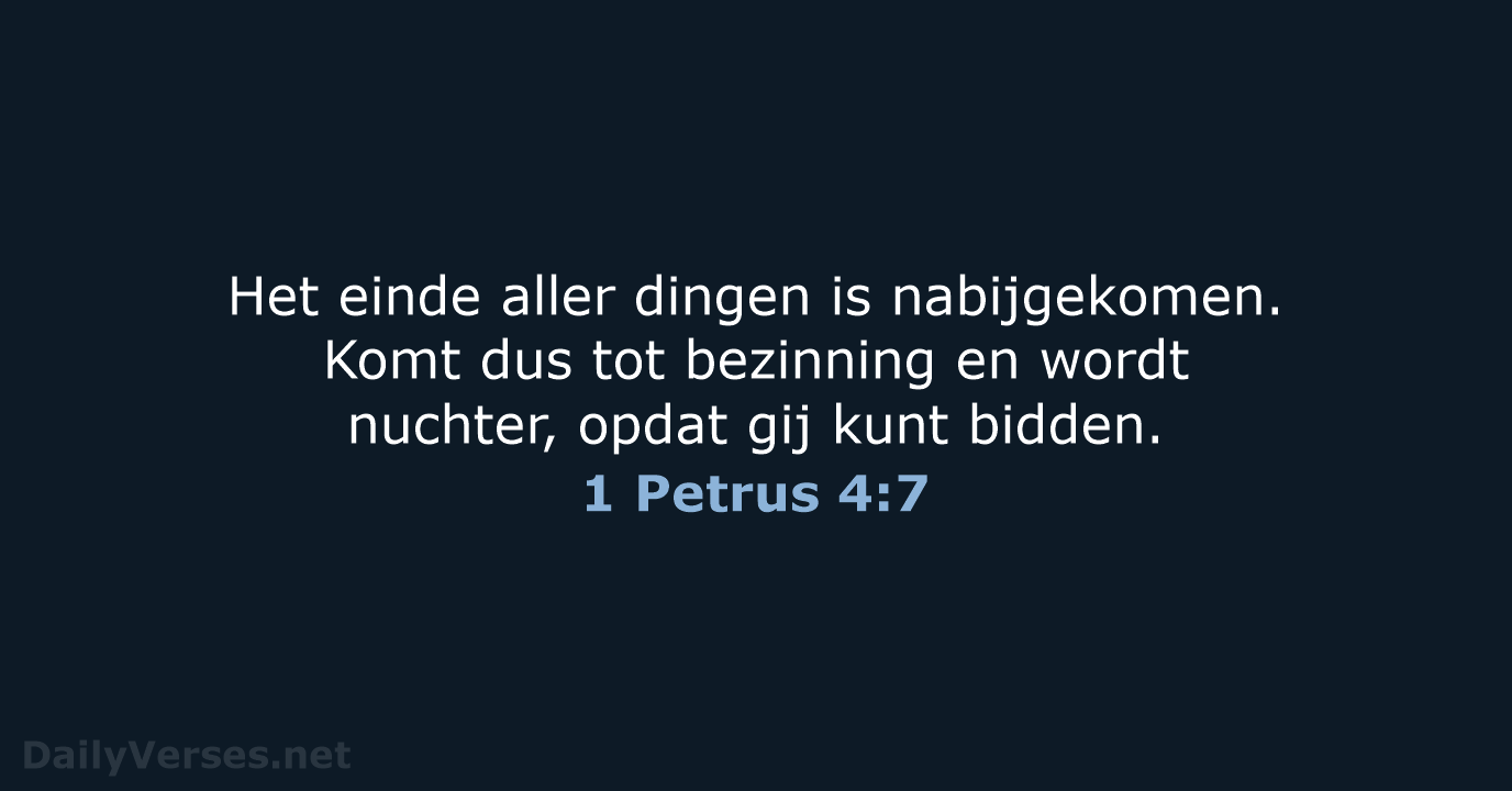 1 Petrus 4:7 - NBG