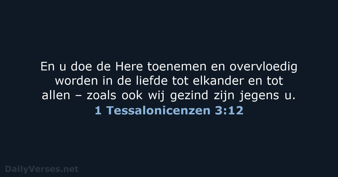 1 Tessalonicenzen 3:12 - NBG