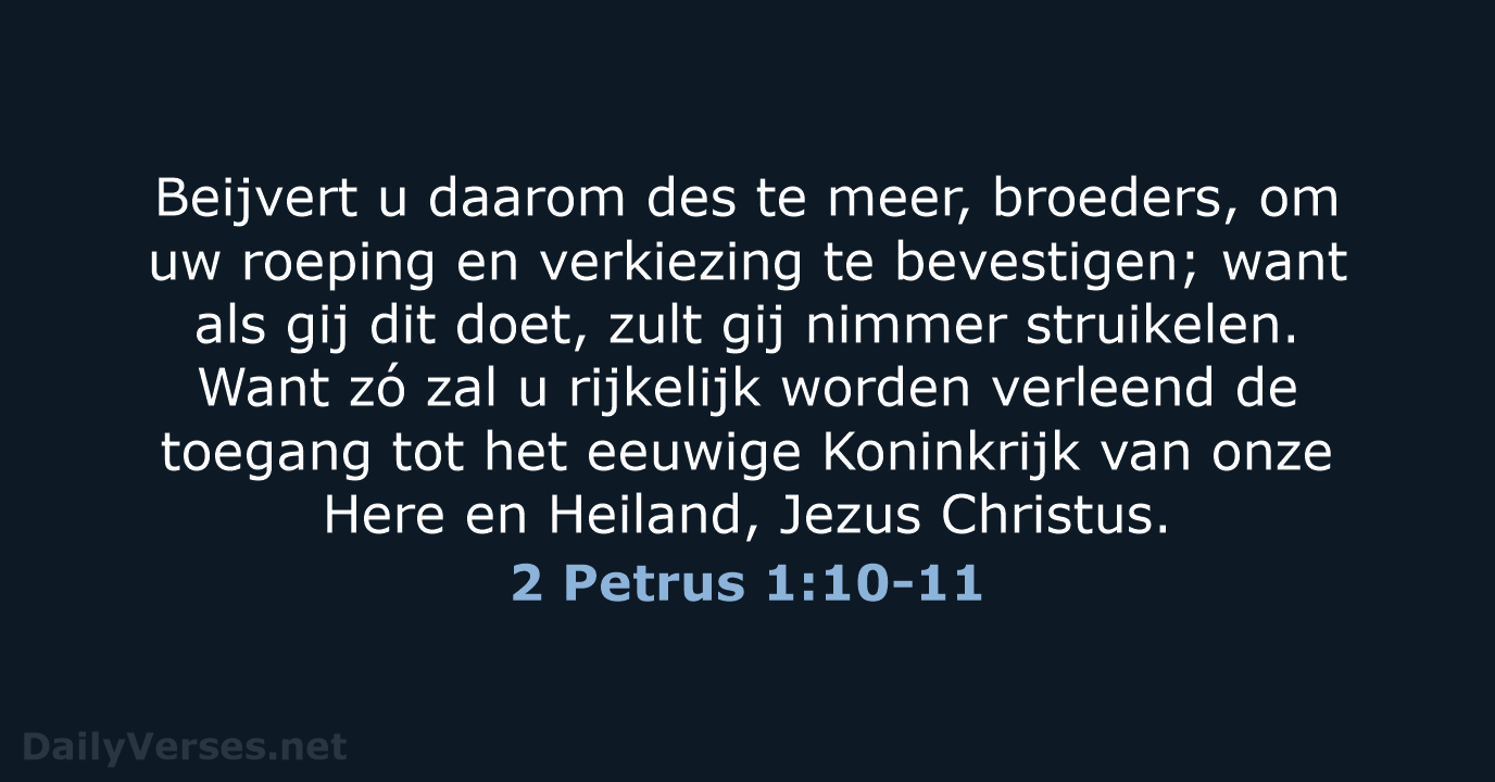 2 Petrus 1:10-11 - NBG