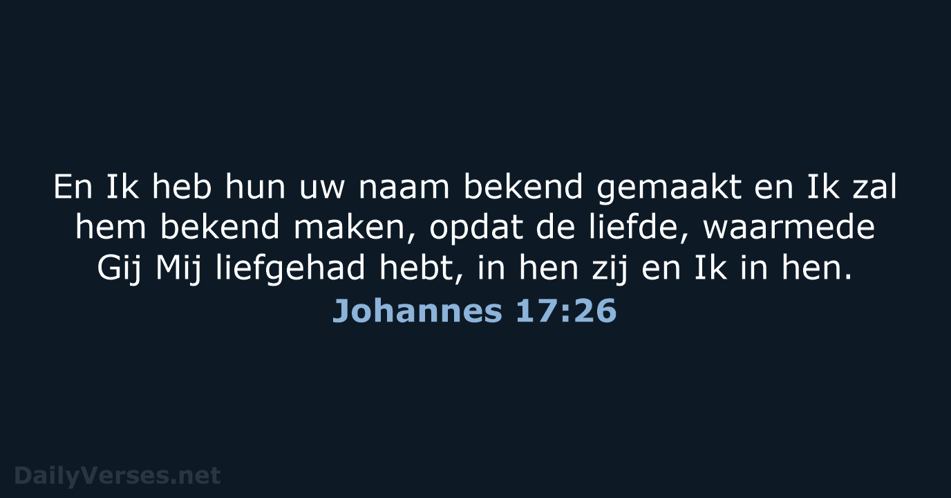 Johannes 17:26 - NBG