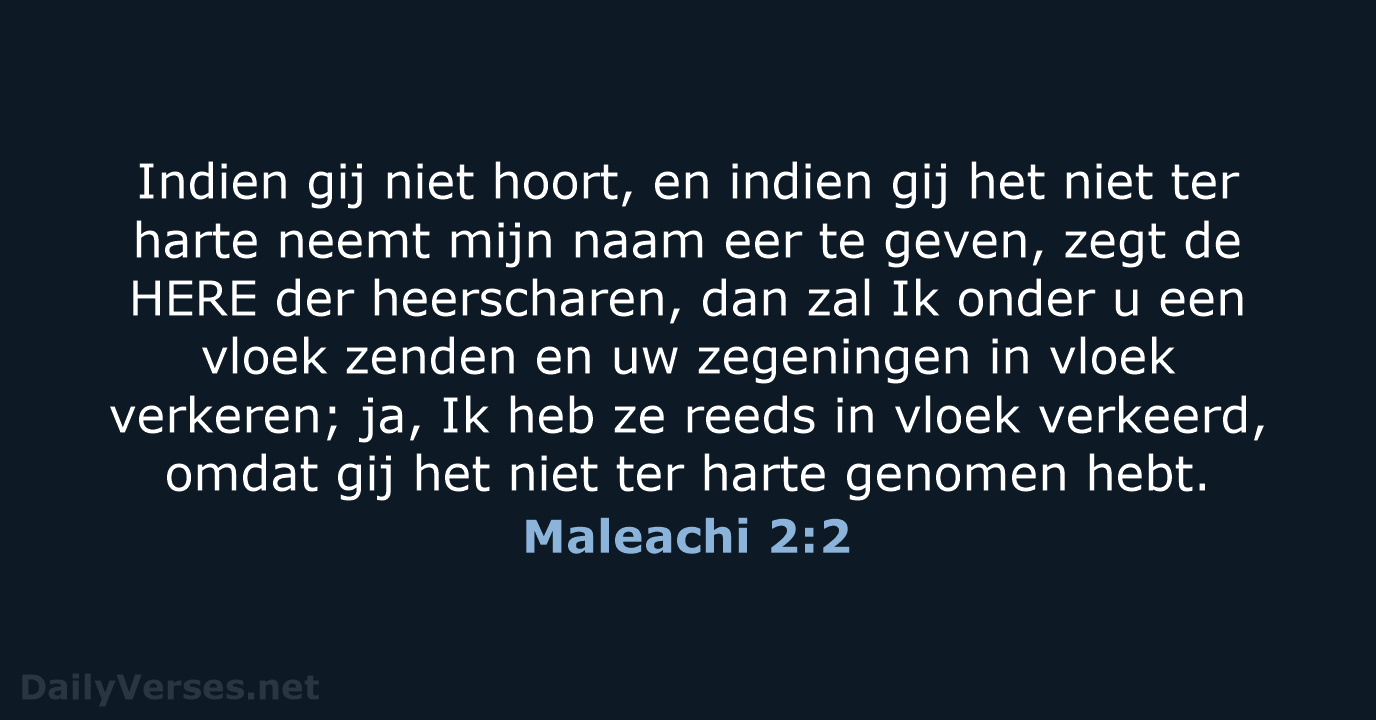 Maleachi 2:2 - NBG