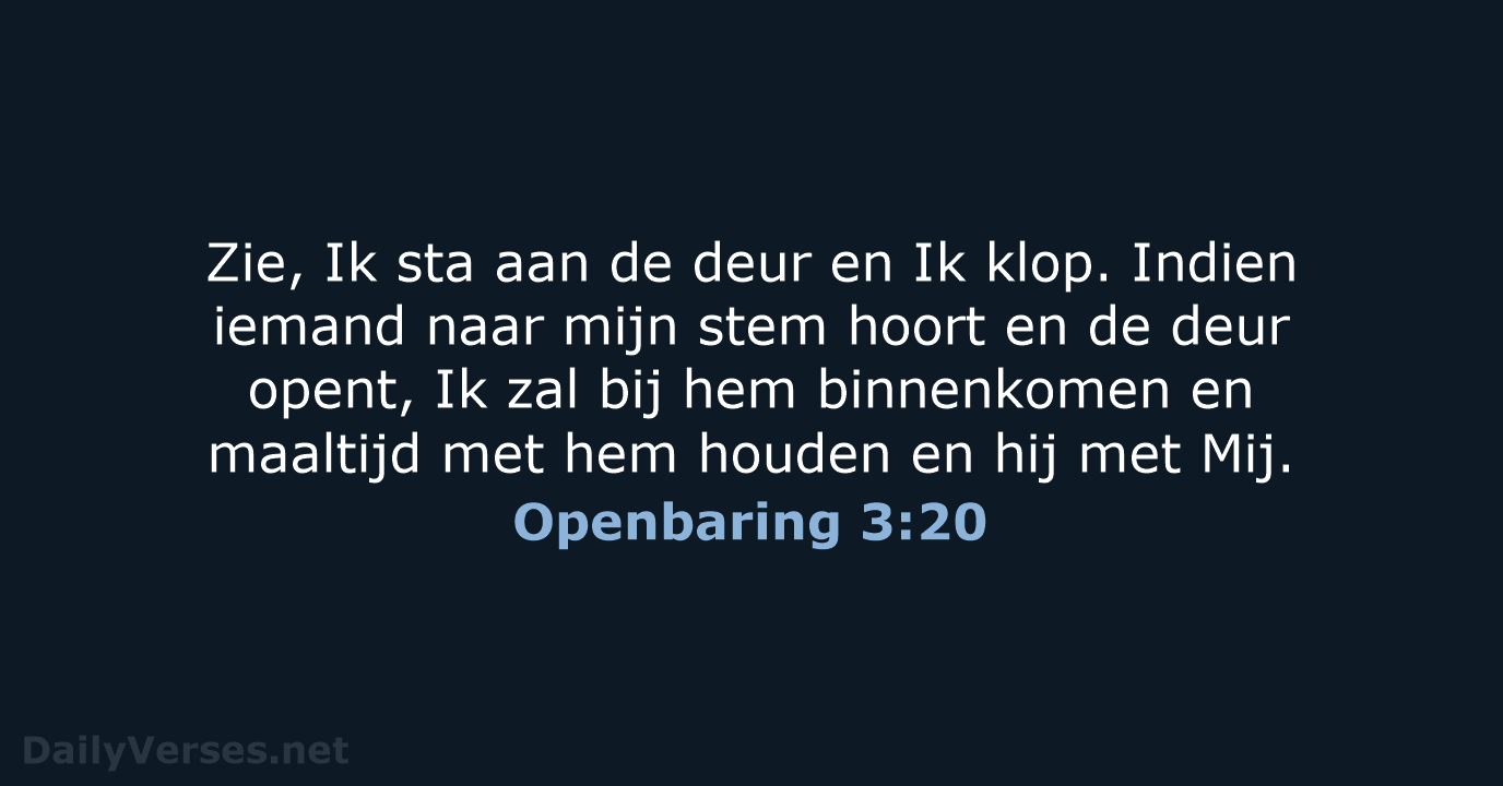 Openbaring 3:20 - NBG
