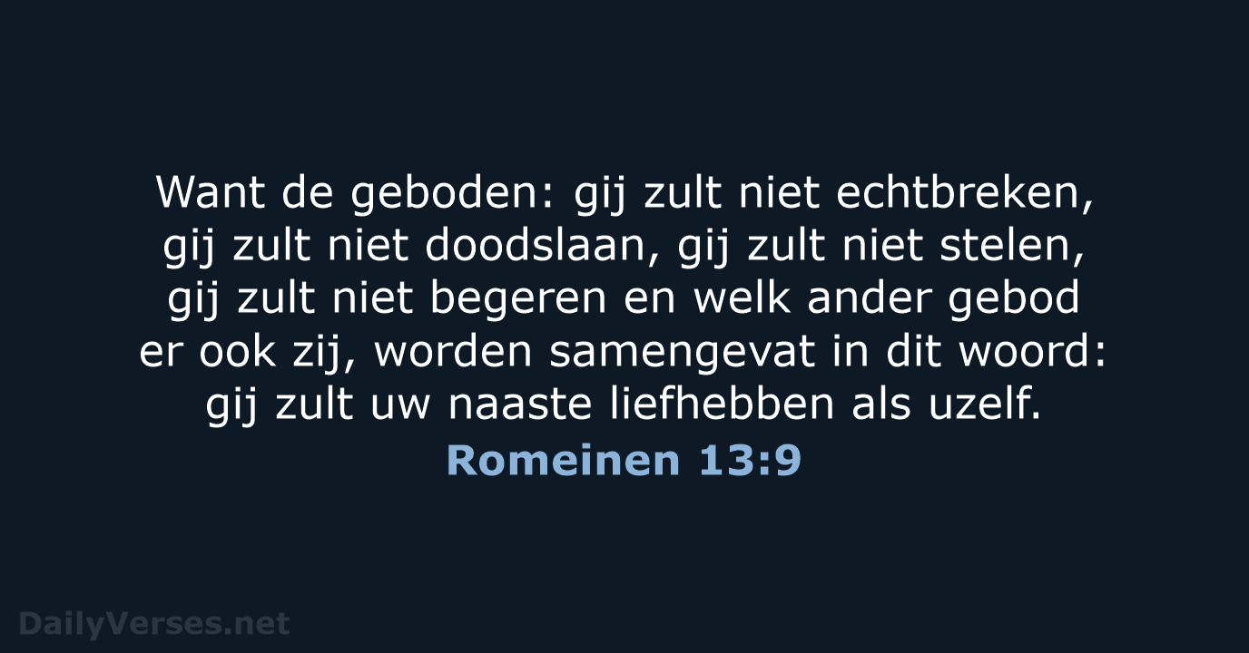 Romeinen 13:9 - NBG