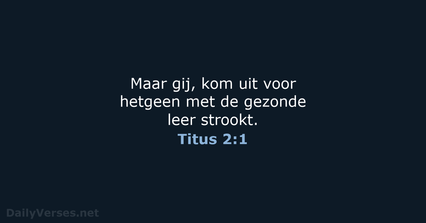Titus 2:1 - NBG