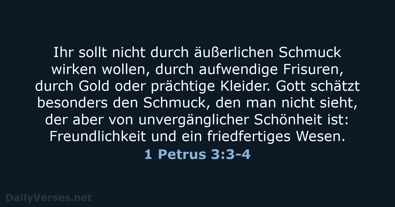 1 Petrus 3:3-4 - NeÜ