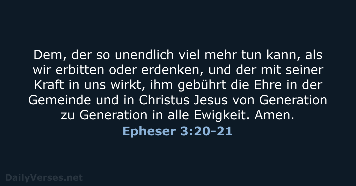 Epheser 3:20-21 - NeÜ