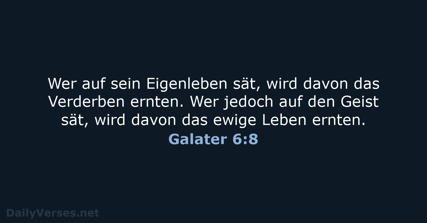 Galater 6:8 - NeÜ