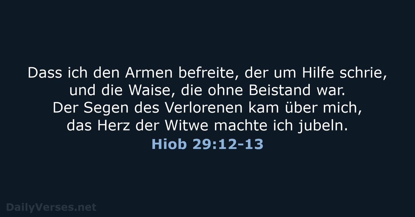 Hiob 29:12-13 - NeÜ